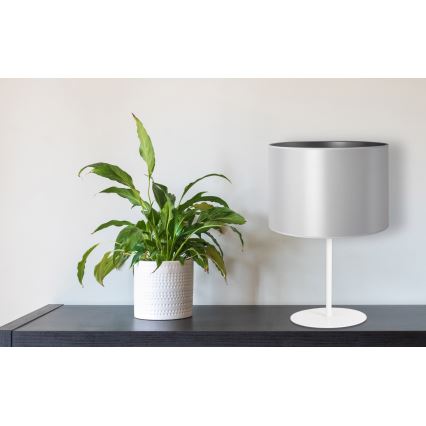 Duolla - Bordslampa CANNES 1xE14/15W/230V diameter 20 cm silver/vit