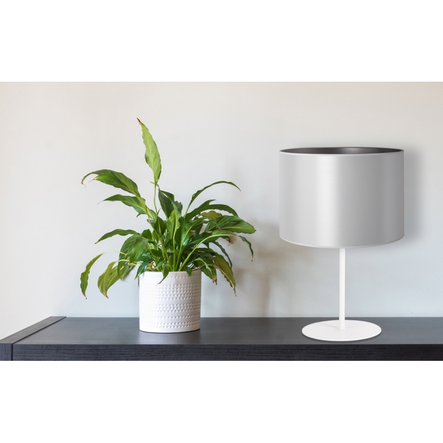 Duolla - Bordslampa CANNES 1xE14/15W/230V diameter 20 cm silver/vit