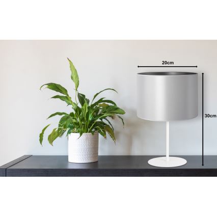 Duolla - Bordslampa CANNES 1xE14/15W/230V diameter 20 cm silver/vit