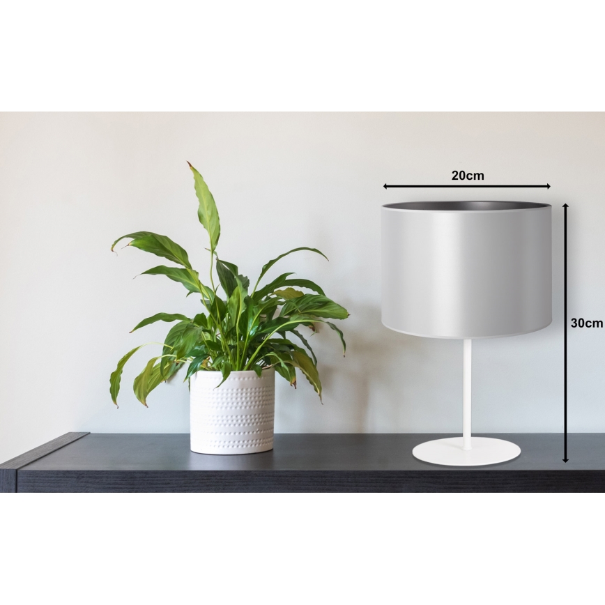 Duolla - Bordslampa CANNES 1xE14/15W/230V diameter 20 cm silver/vit