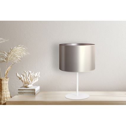 Duolla - Bordslampa CANNES 1xE14/15W/230V diameter 20 cm silver/vit