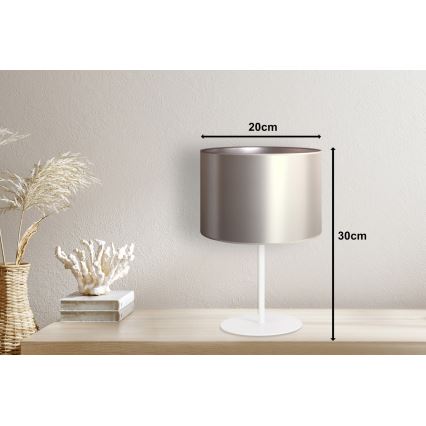 Duolla - Bordslampa CANNES 1xE14/15W/230V diameter 20 cm silver/vit