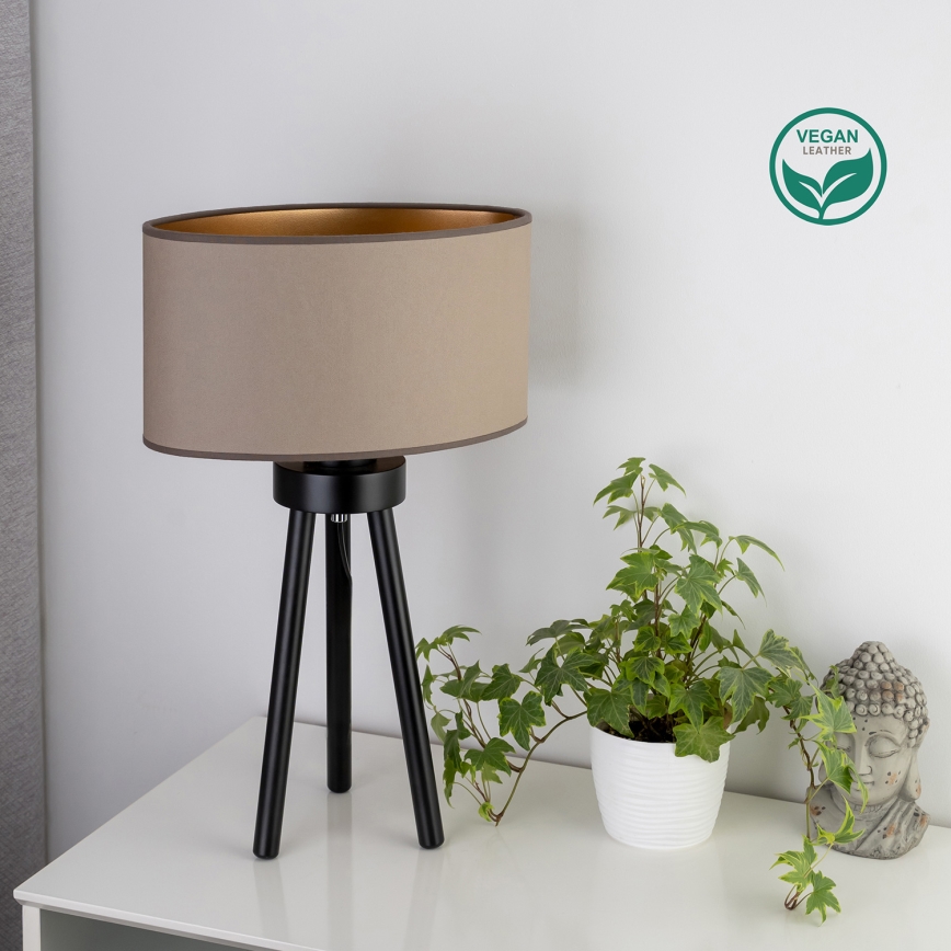 Duolla - Bordslampa OVAL VEGAN 1xE27/15W/230V diameter 30 cm beige