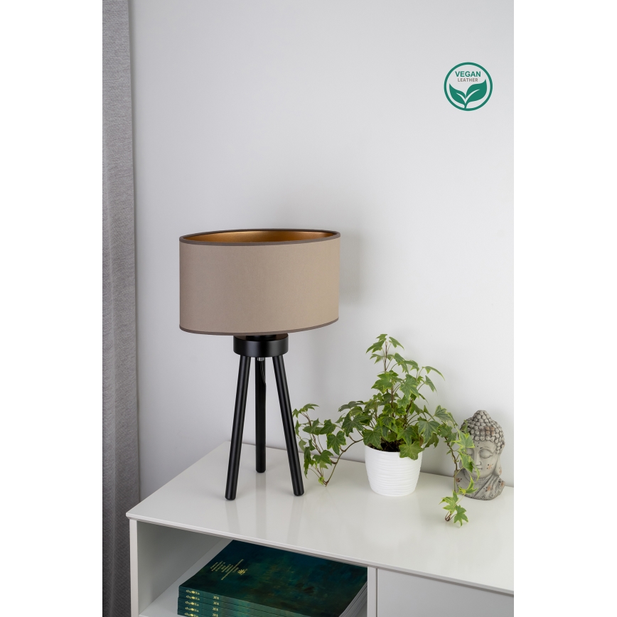Duolla - Bordslampa OVAL VEGAN 1xE27/15W/230V diameter 30 cm beige