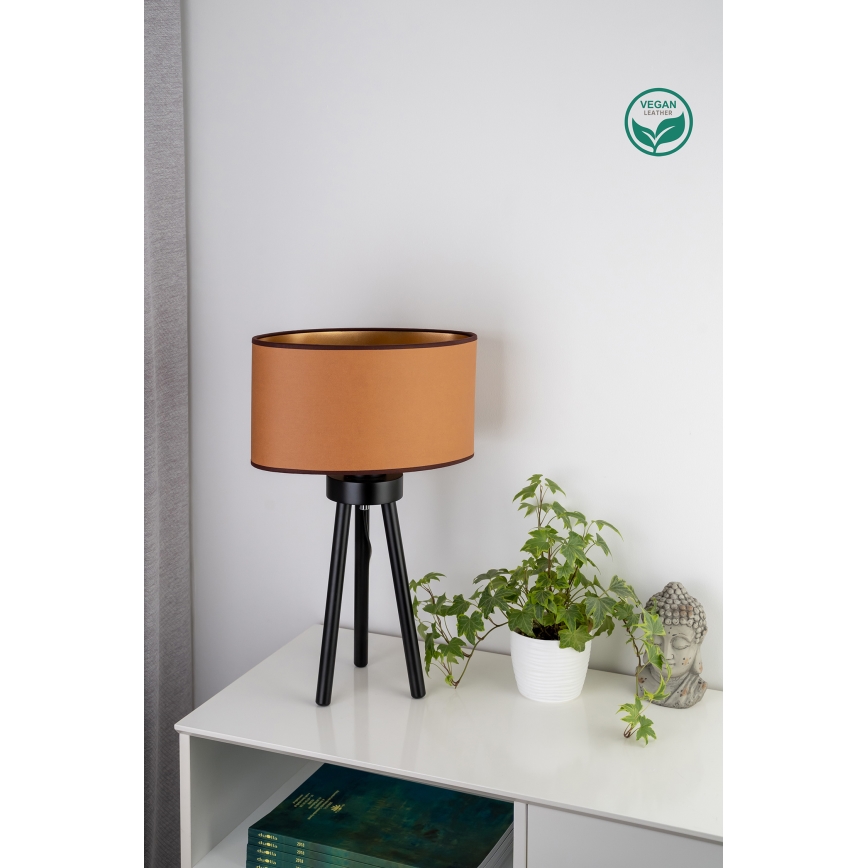Duolla - Bordslampa OVAL VEGAN 1xE27/15W/230V diameter 30 cm brun