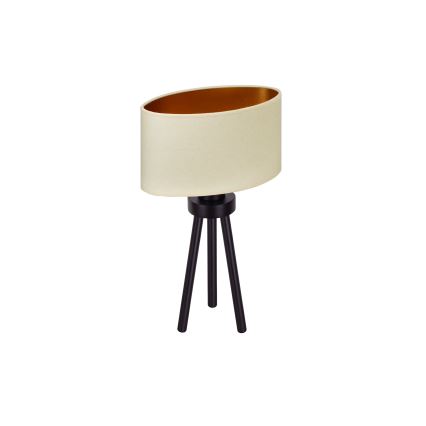 Duolla - Bordslampa OVAL VEGAN 1xE27/15W/230V diameter 30 cm grädde
