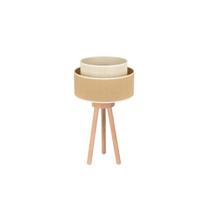 Duolla - Bordslampa YUTE BOHO 1xE27/15W/230V diameter 25 cm brun/grädde