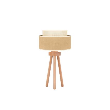 Duolla - Bordslampa YUTE BOHO 1xE27/15W/230V diameter 25 cm brun/grädde