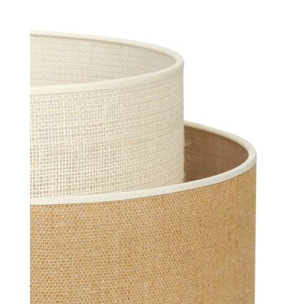 Duolla - Bordslampa YUTE BOHO 1xE27/15W/230V diameter 25 cm brun/grädde