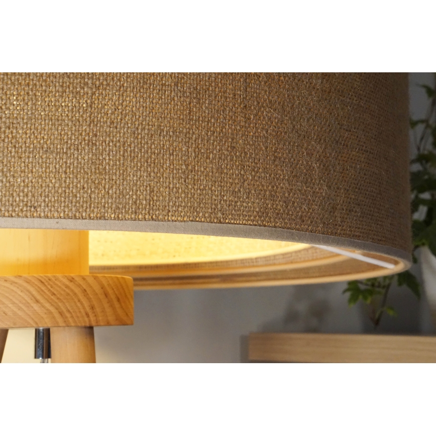 Duolla - Bordslampa YUTE TRIO 1xE27/15W/230V diameter 25 cm brun/grå/beige