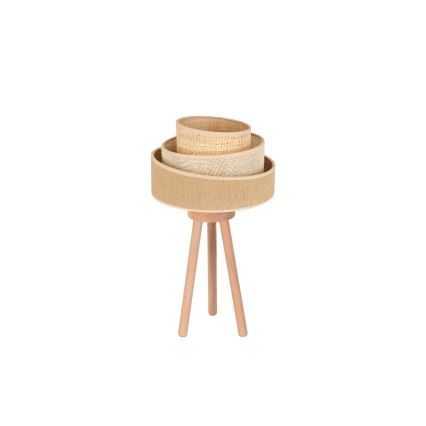 Duolla - Bordslampa YUTE TRIO 1xE27/15W/230V diameter 25 cm brun/grå/beige