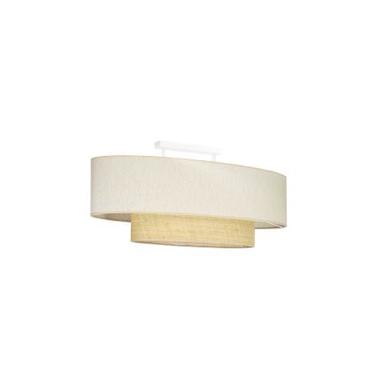 Duolla - Fäst ljuskrona DOUBLE OVAL NATURE 2xE27/15W/230V grädde/beige
