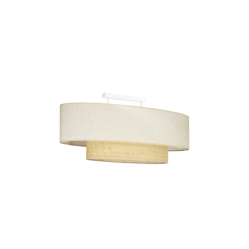 Duolla - Fäst ljuskrona DOUBLE OVAL NATURE 2xE27/15W/230V grädde/beige