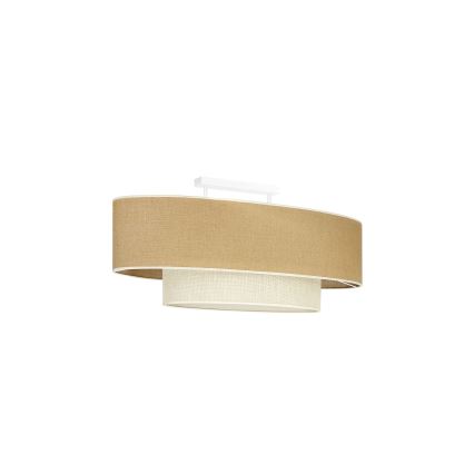 Duolla - Fäst ljuskrona DOUBLE OVAL YUTE 2xE27/15W/230V brun/grädde