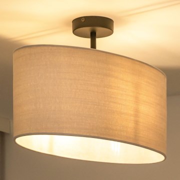 Duolla - Fäst ljuskrona OVAL 1xE27/15W/230V grå
