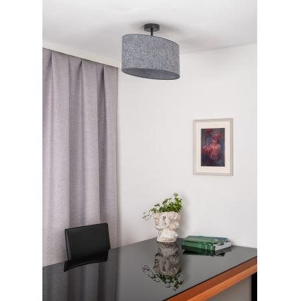Duolla - Fäst ljuskrona OVAL 1xE27/15W/230V grå