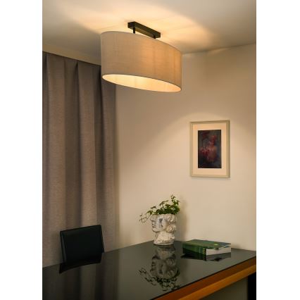 Duolla - Fäst ljuskrona OVAL 2xE27/15W/230V grå