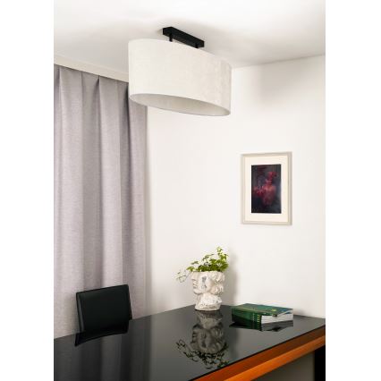 Duolla - Fäst ljuskrona OVAL 2xE27/15W/230V grå