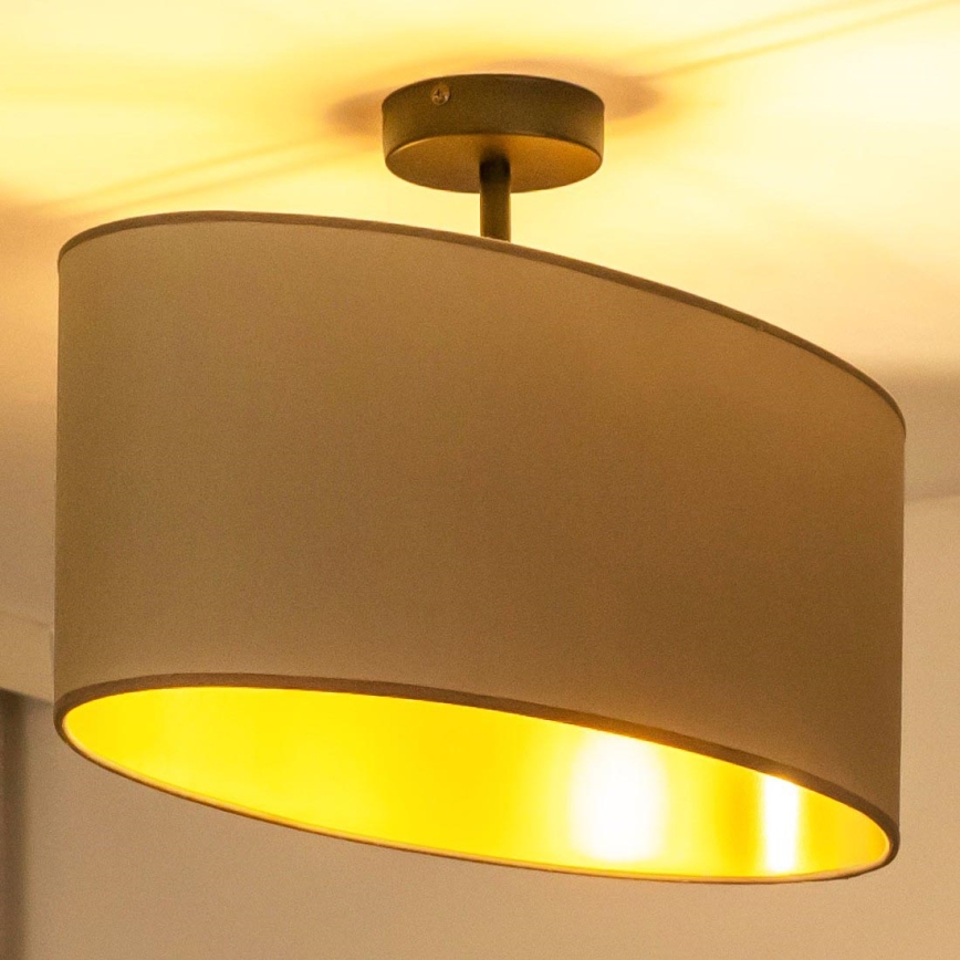 Duolla - Fäst ljuskrona OVAL VEGAN 1xE27/15W/230V beige