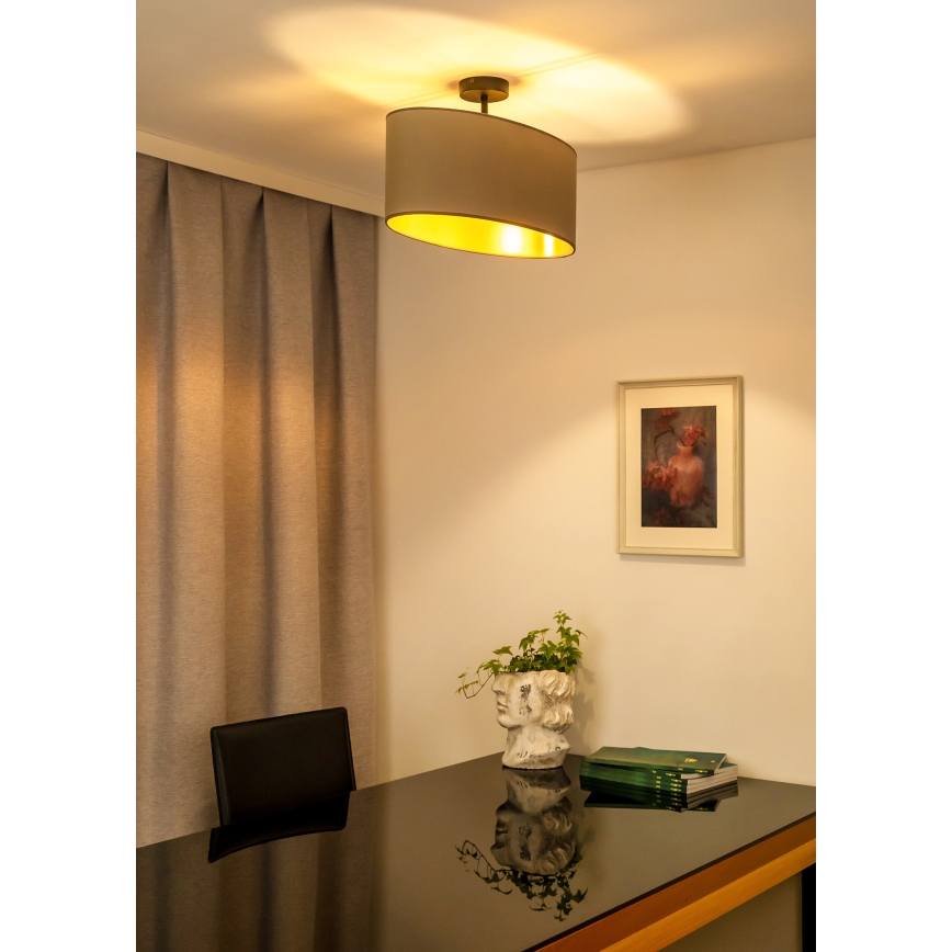 Duolla - Fäst ljuskrona OVAL VEGAN 1xE27/15W/230V beige