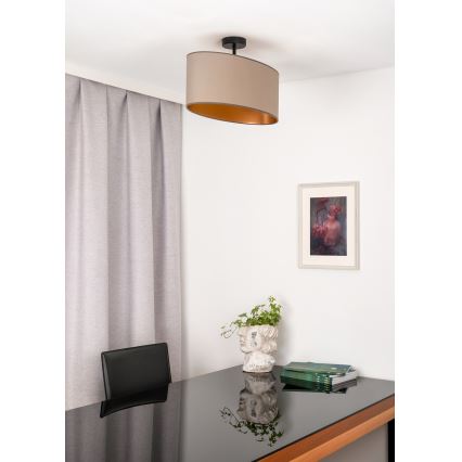 Duolla - Fäst ljuskrona OVAL VEGAN 1xE27/15W/230V beige