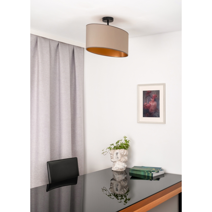 Duolla - Fäst ljuskrona OVAL VEGAN 1xE27/15W/230V beige