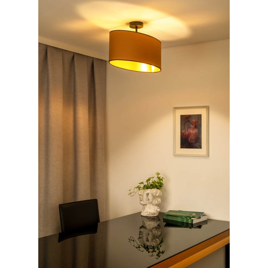 Duolla - Fäst ljuskrona OVAL VEGAN 1xE27/15W/230V brun