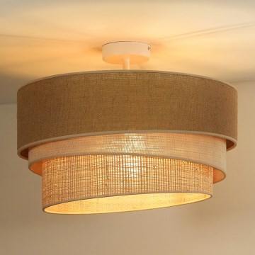 Duolla - Fäst ljuskrona YUTE TRIO 3xE27/15W/230V diameter 60 cm brun/grå/beige