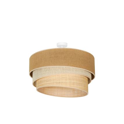 Duolla - Fäst ljuskrona YUTE TRIO 3xE27/15W/230V diameter 60 cm brun/grå/beige