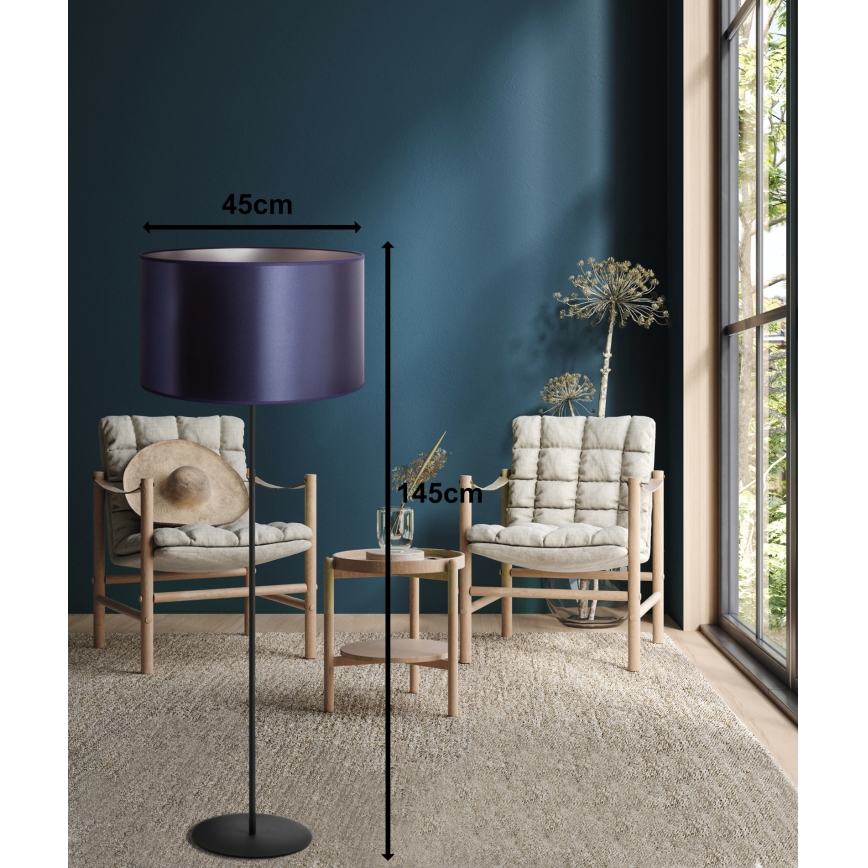 Duolla - Golvlampa CANNES 1xE27/15W/230V diameter 45 cm lila/silver/svart