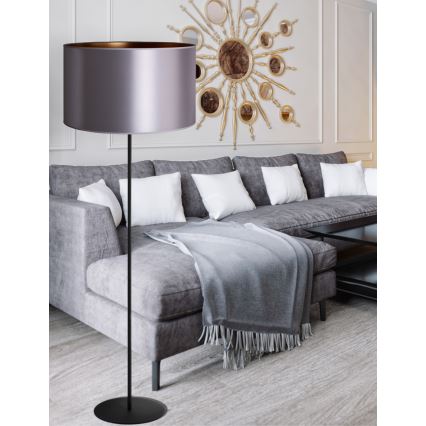 Duolla - Golvlampa CANNES 1xE27/15W/230V diameter 45 cm silver/koppar/svart
