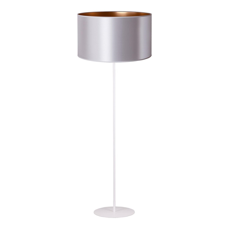 Duolla - Golvlampa CANNES 1xE27/15W/230V diameter 45 cm silver/koppar/vit