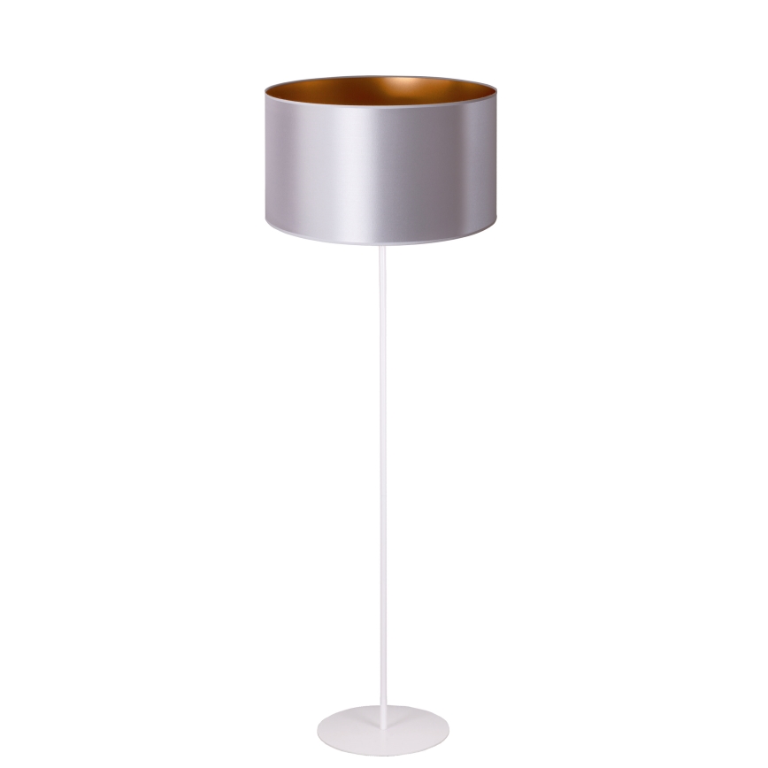 Duolla - Golvlampa CANNES 1xE27/15W/230V diameter 45 cm silver/koppar/vit