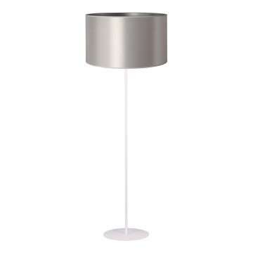 Duolla - Golvlampa CANNES 1xE27/15W/230V diameter 45 cm silver/vit