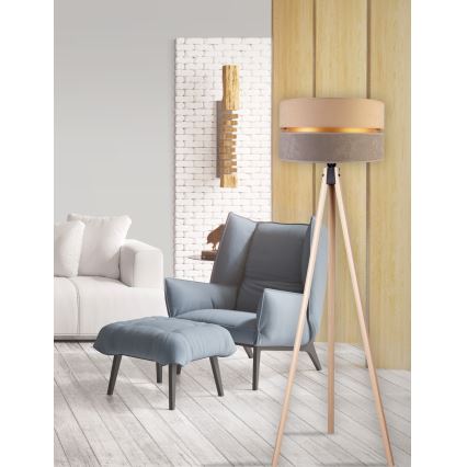 Duolla - Golvlampa DUO 1xE27/60W/230V diameter 44 cm beige/grå/beige