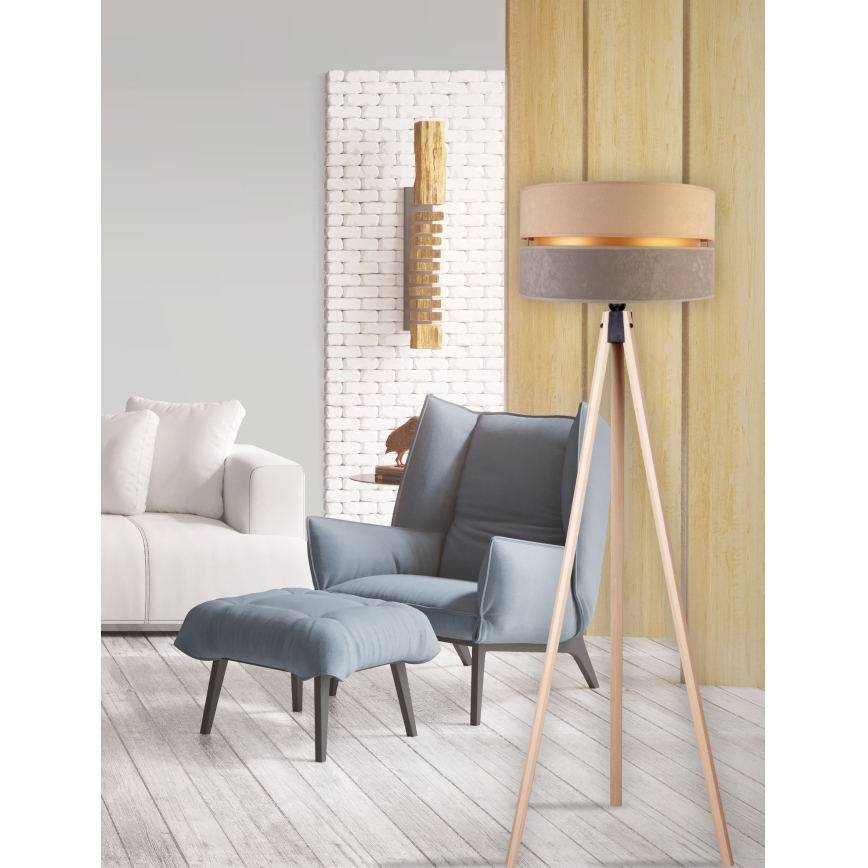 Duolla - Golvlampa DUO 1xE27/60W/230V diameter 44 cm beige/grå/beige
