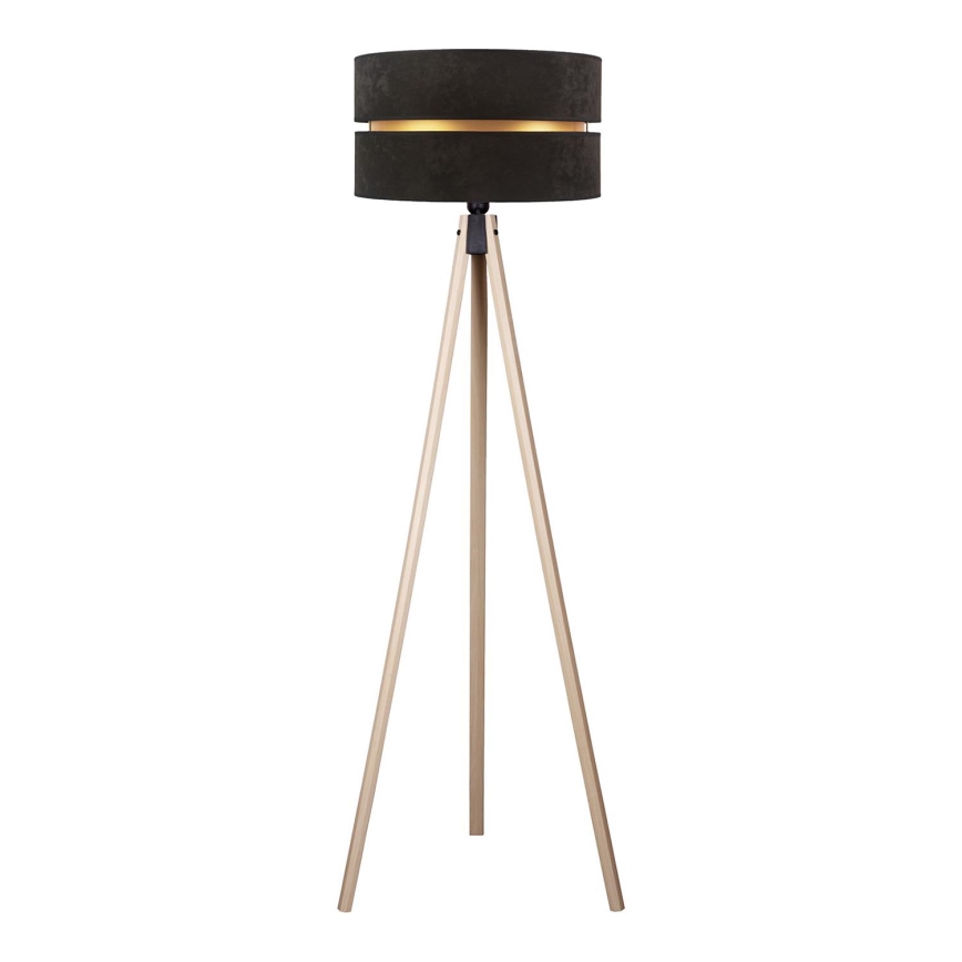 Duolla - Golvlampa DUO 1xE27/60W/230V diameter 44 cm svart/beige