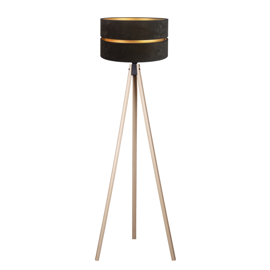 Duolla - Golvlampa DUO 1xE27/60W/230V diameter 44 cm svart/beige