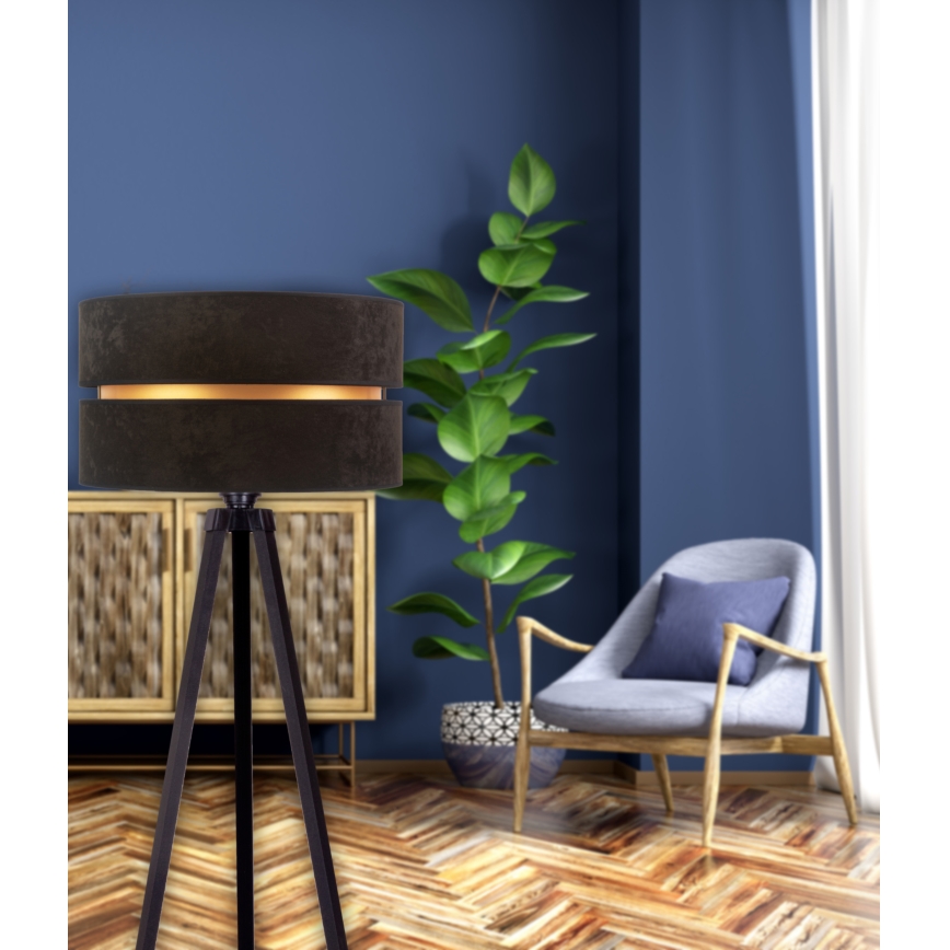 Duolla - Golvlampa DUO 1xE27/60W/230V diameter 44 cm svart/wenge