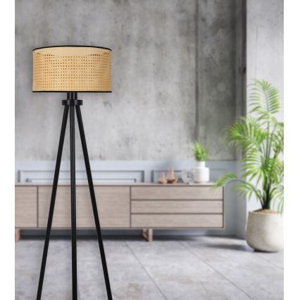 Duolla - Golvlampa ROLLER 1xE27/15W/230V diameter 45 cm rotting/svart