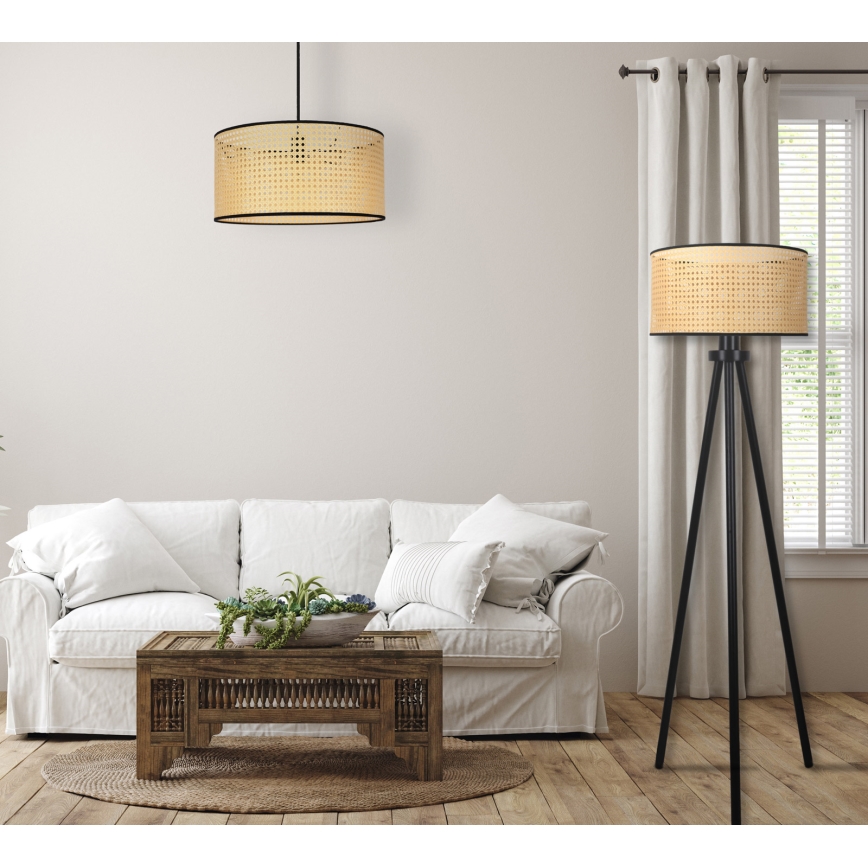 Duolla - Golvlampa ROLLER 1xE27/15W/230V diameter 45 cm rotting/svart