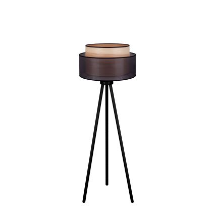 Duolla - Golvlampa WOOD BOHO 1xE27/15W/230V diameter 45 cm svart/beige