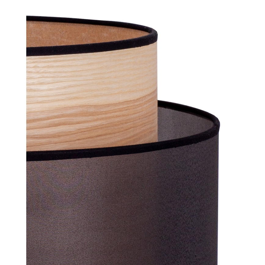 Duolla - Golvlampa WOOD BOHO 1xE27/15W/230V diameter 45 cm svart/beige