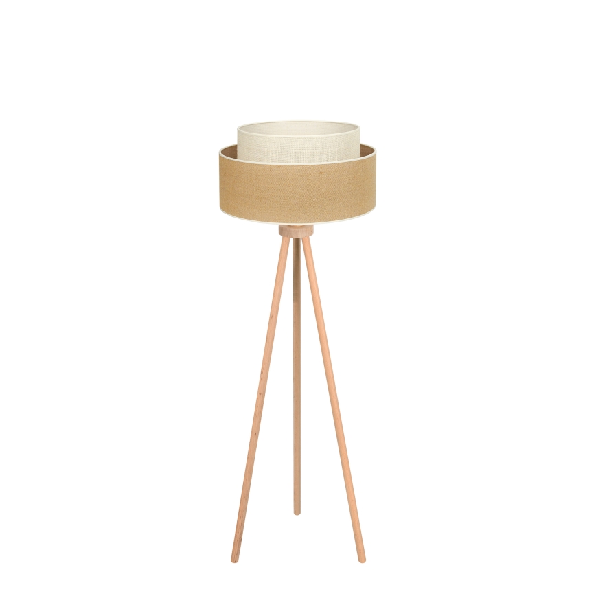 Duolla - Golvlampa YUTE BOHO 1xE27/15W/230V diameter 45 cm brun/grädde