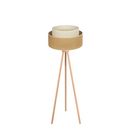 Duolla - Golvlampa YUTE BOHO 1xE27/15W/230V diameter 45 cm brun/grädde