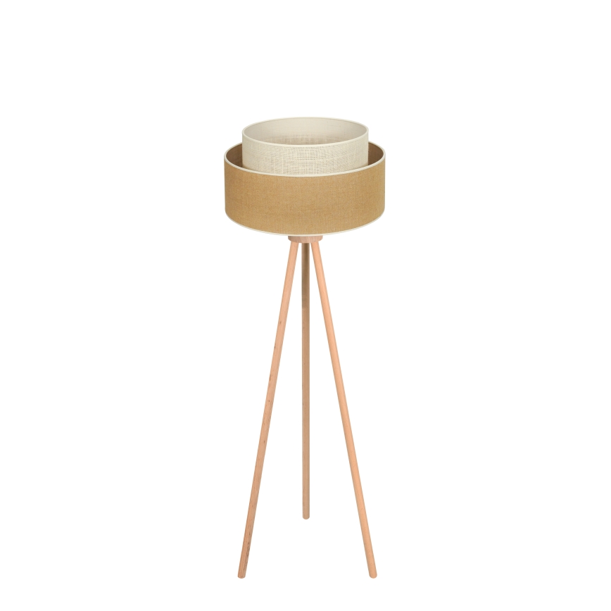 Duolla - Golvlampa YUTE BOHO 1xE27/15W/230V diameter 45 cm brun/grädde