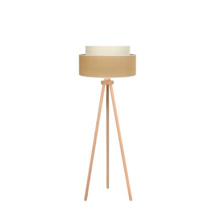Duolla - Golvlampa YUTE BOHO 1xE27/15W/230V diameter 45 cm brun/grädde
