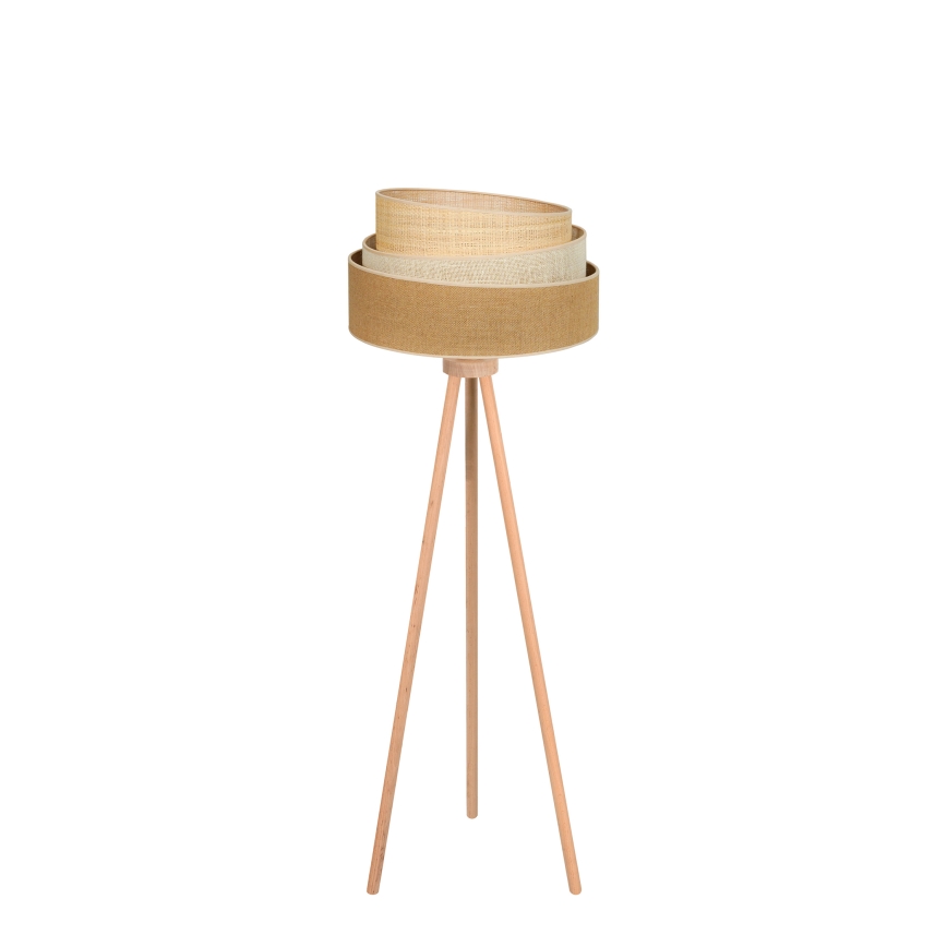 Duolla - Golvlampa YUTE TRIO 1xE27/15W/230V diameter 45 cm brun/grå/beige