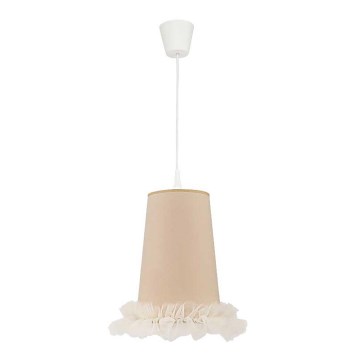 Duolla - Hängande ljuskrona med textilsladd för barn BALLET 1xE27/40W/230V diameter 21 cm beige