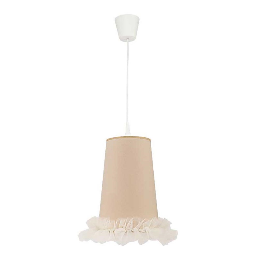 Duolla - Hängande ljuskrona med textilsladd för barn BALLET 1xE27/40W/230V diameter 21 cm beige